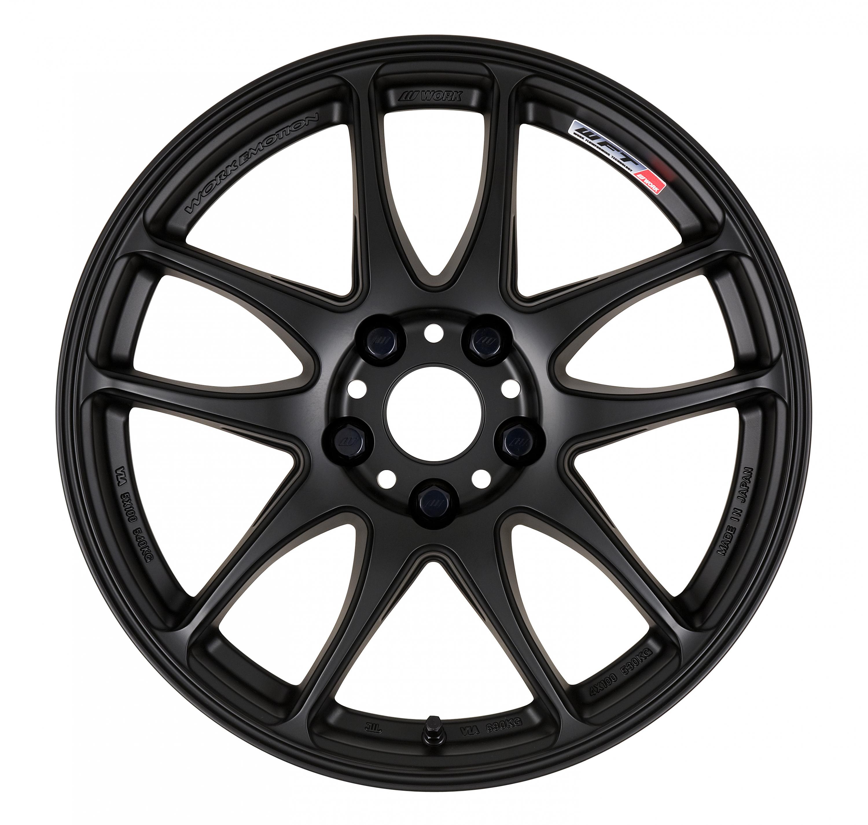 Work Wheels Emotion CR Kiwami Matte Black Semi Concave 18x8.5 +38 5x100 (Sold As Pair) - 2013-2024 Subaru BRZ / Scion FR-S / Toyota GR86 / 2014-2018 Subaru Forester